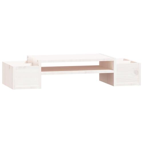 Skærmholder 70x27,5x15 cm massivt fyrretræ hvid
