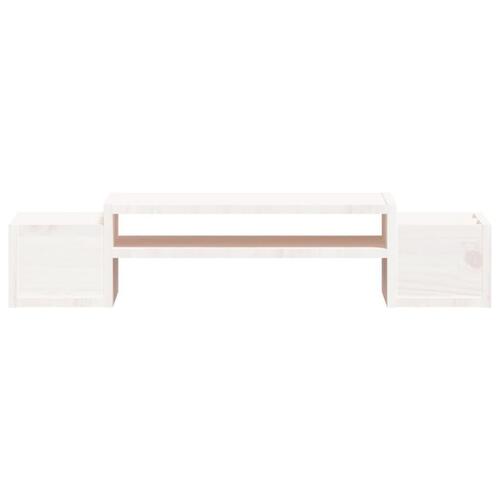 Skærmholder 70x27,5x15 cm massivt fyrretræ hvid