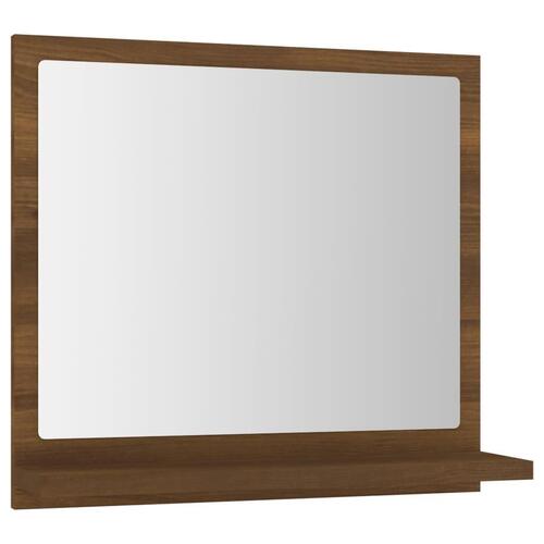 Badeværelsesspejl 40x10,5x37 cm konstrueret træ brun egetræ