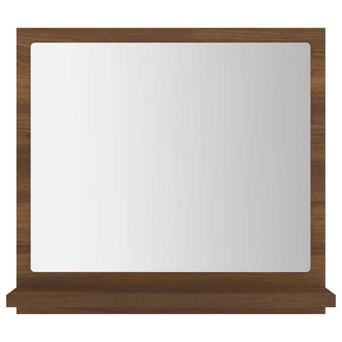 Badeværelsesspejl 40x10,5x37 cm konstrueret træ brun egetræ