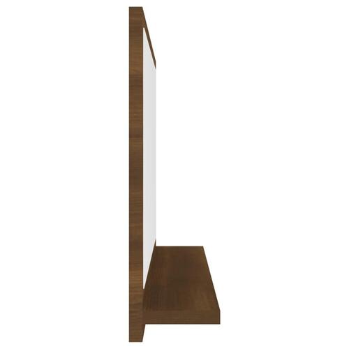 Badeværelsesspejl 40x10,5x37 cm konstrueret træ brun egetræ