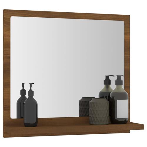 Badeværelsesspejl 40x10,5x37 cm konstrueret træ brun egetræ