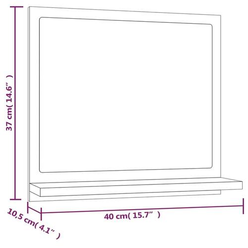 Badeværelsesspejl 40x10,5x37 cm konstrueret træ brun egetræ