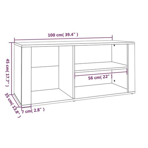Skoreol 100x35x45 cm konstrueret træ sort