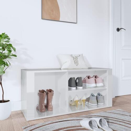 Skoreol 100x35x45 cm konstrueret træ hvid højglans