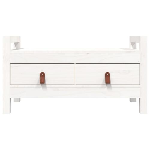 Entrébænk 80x40x43 cm massivt fyrretræ Hvid