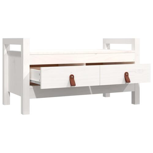 Entrébænk 80x40x43 cm massivt fyrretræ Hvid