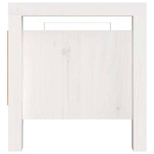 Entrébænk 80x40x43 cm massivt fyrretræ Hvid