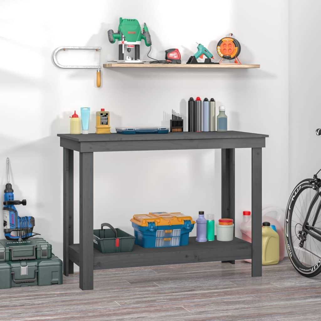 Arbejdsbord 110x50x80 Cm Massivt Fyrretræ Grå