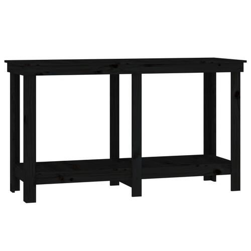 Arbejdsbord 140x50x80 cm massivt fyrretræ sort