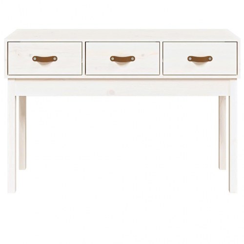 Konsolbord 114x40x75 cm massivt fyrretræ hvid