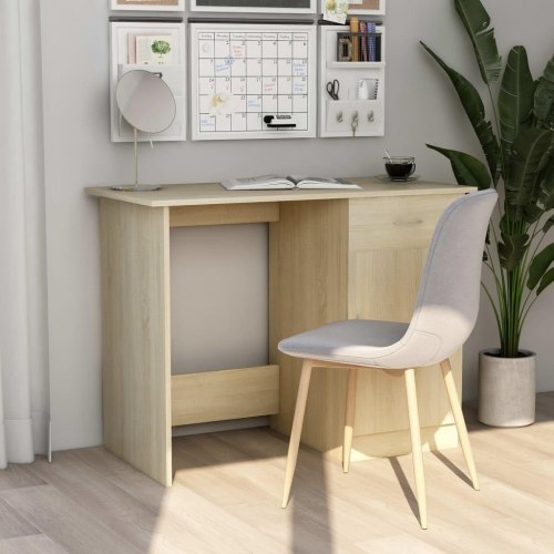 Skrivebord 100 × 50 × 76 cm i konstrueret træ - sonoma-eg