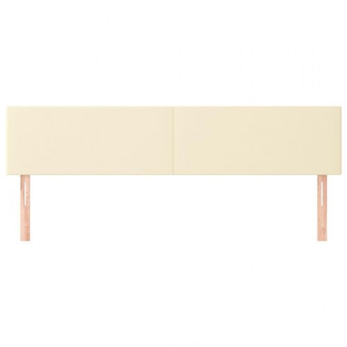 Sengegavl i kunstlæder 180 x 5 x 78/88 cm - cremefarvet