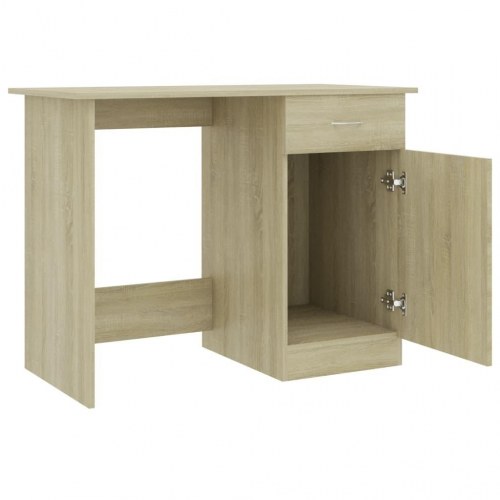 Skrivebord 100 × 50 × 76 cm i konstrueret træ - sonoma-eg
