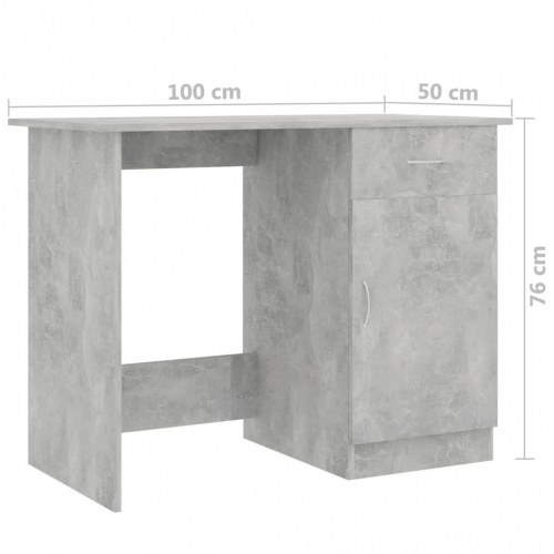 Skrivebord 100 × 50 × 76 cm i konstrueret træ - betongrå