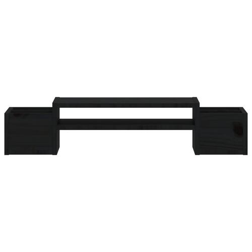 Skærmholder 70x27,5x15 cm massivt fyrretræ sort