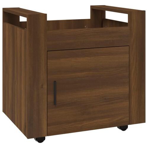Kontorvogn 60x45x60 cm konstrueret træ brun egetræsfarve