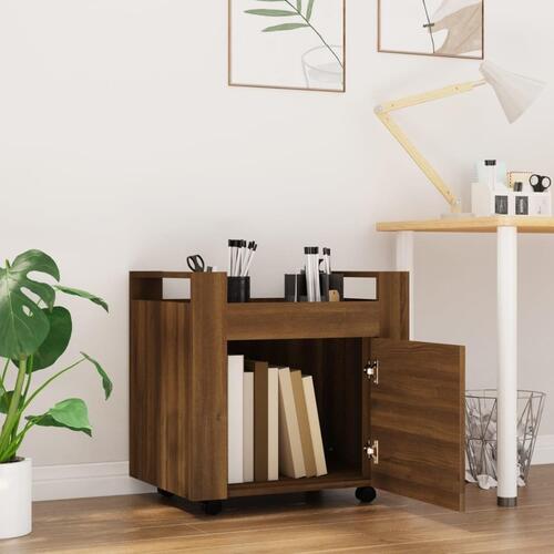 Kontorvogn 60x45x60 cm konstrueret træ brun egetræsfarve