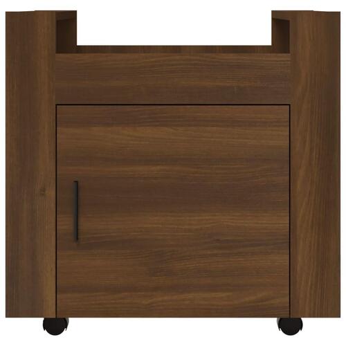 Kontorvogn 60x45x60 cm konstrueret træ brun egetræsfarve