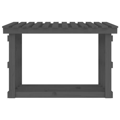 Brændestativ 108x64,5x77 cm massivt fyrretræ grå