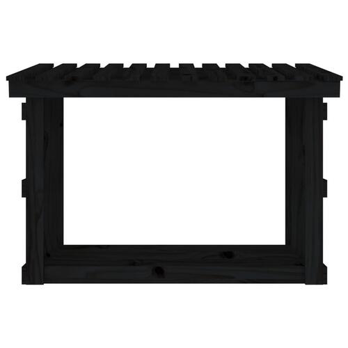 Brændestativ 108x64,5x77 cm massivt fyrretræ sort