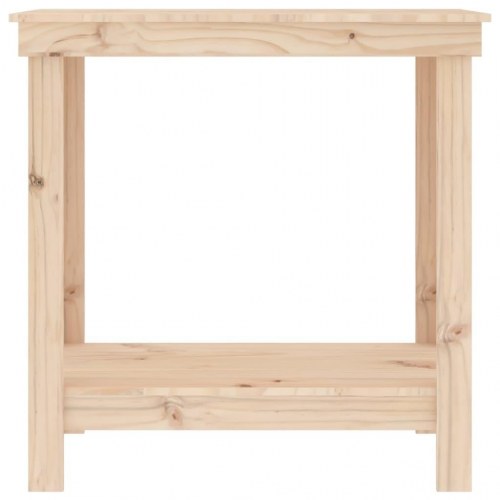 Arbejdsbord i massivt fyrretræ - 80 × 50 × 80 cm med hylde