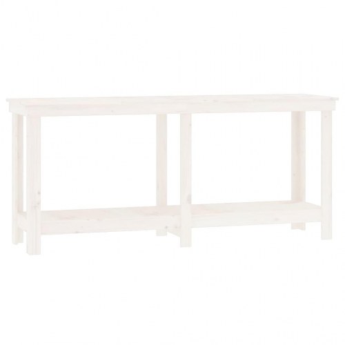 Arbejdsbord i massivt fyrretræ - hvid 180 × 50 × 80 cm