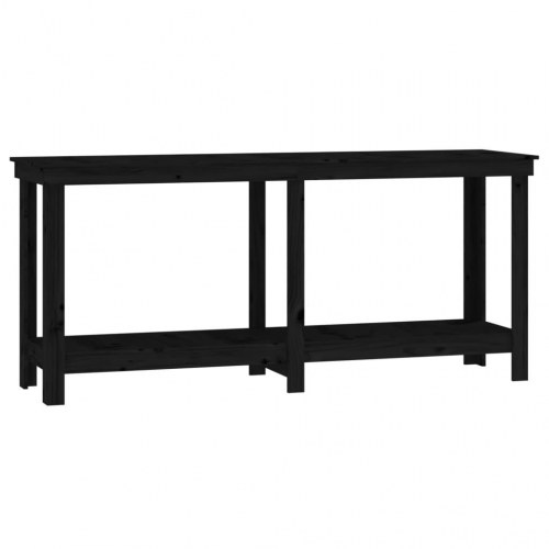 Arbejdsbord i massivt fyrretræ 180 × 50 × 80 cm - sort