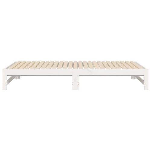 Daybed med udtræk 2x(100x200) cm massivt fyrretræ hvid