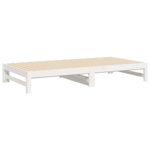 Daybed med udtræk 2x(80x200) cm massivt fyrretræ hvid