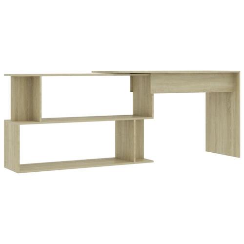 Skrivebord 200x50x76 cm konstrueret træ sonoma-eg