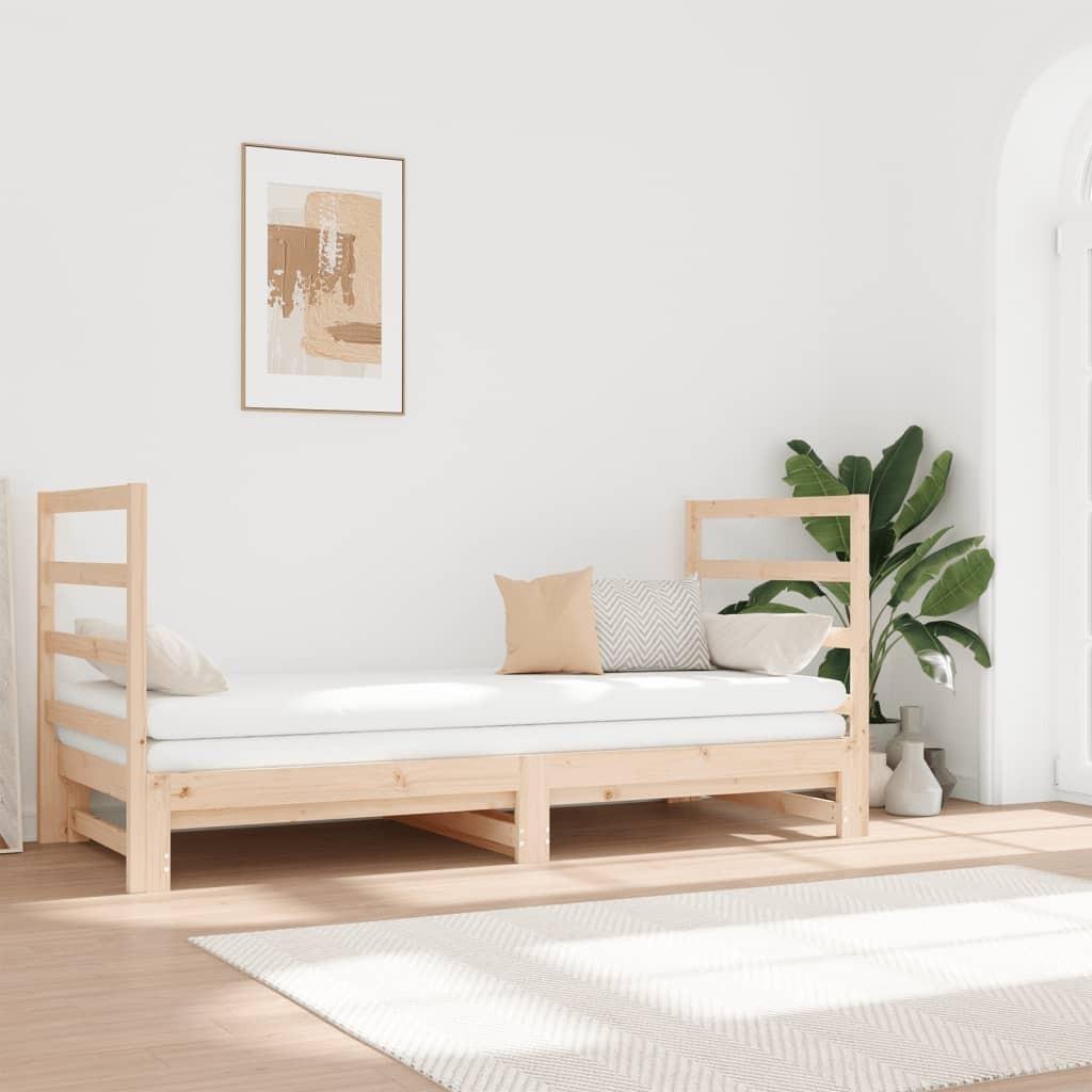 Daybed med udtræk 2x(90x190) cm massivt fyrretræ