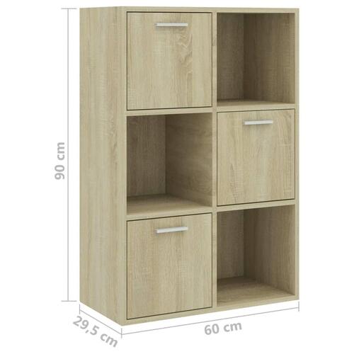 Kontorreol 60x29,5x90 cm konstrueret træ sonoma-eg