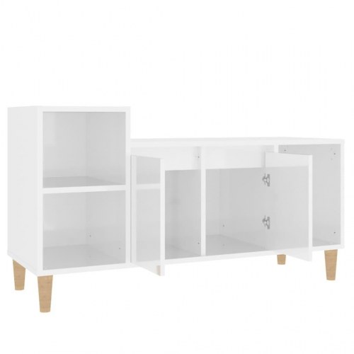 Tv-bord 100x35x55 cm konstrueret træ hvid højglans