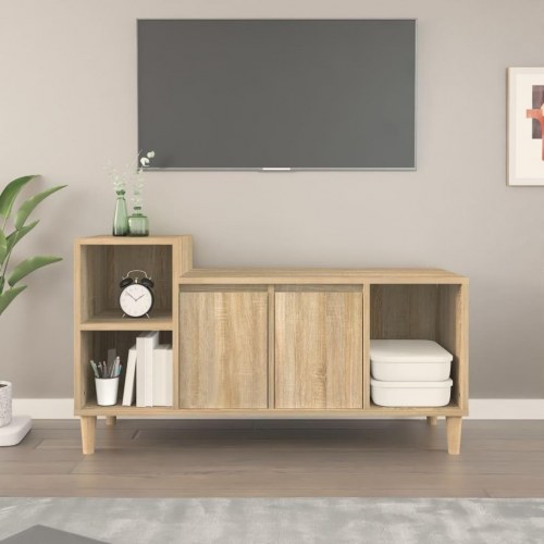 Tv-bord 100×35×55 cm i konstrueret træ - sonoma-eg
