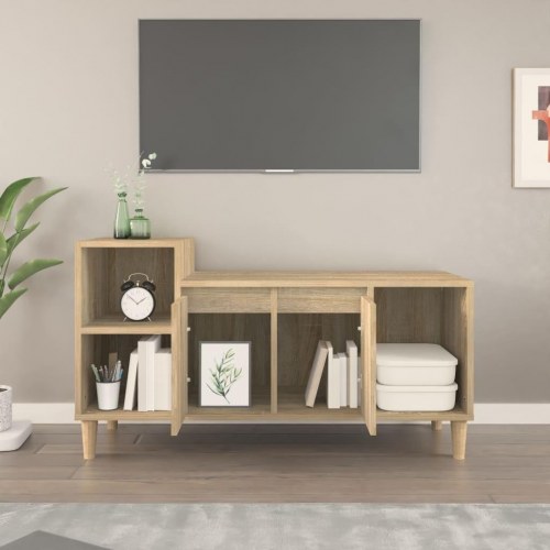 Tv-bord 100×35×55 cm i konstrueret træ - sonoma-eg