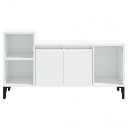 Tv-bord 100x35x55 cm konstrueret træ hvid højglans