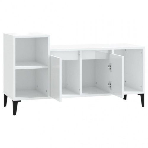 Tv-bord 100x35x55 cm konstrueret træ hvid højglans