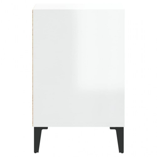 Tv-bord 100x35x55 cm konstrueret træ hvid højglans