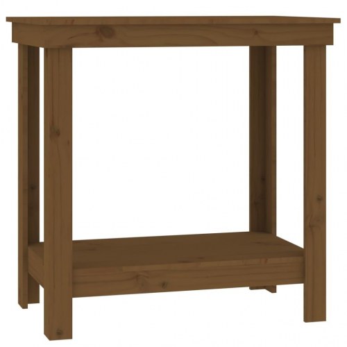 Arbejdsbord 80x50x80 cm massivt fyrretræ gyldenbrun