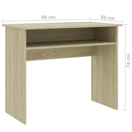 Skrivebord 90x50x74 cm konstrueret træ sonoma-eg