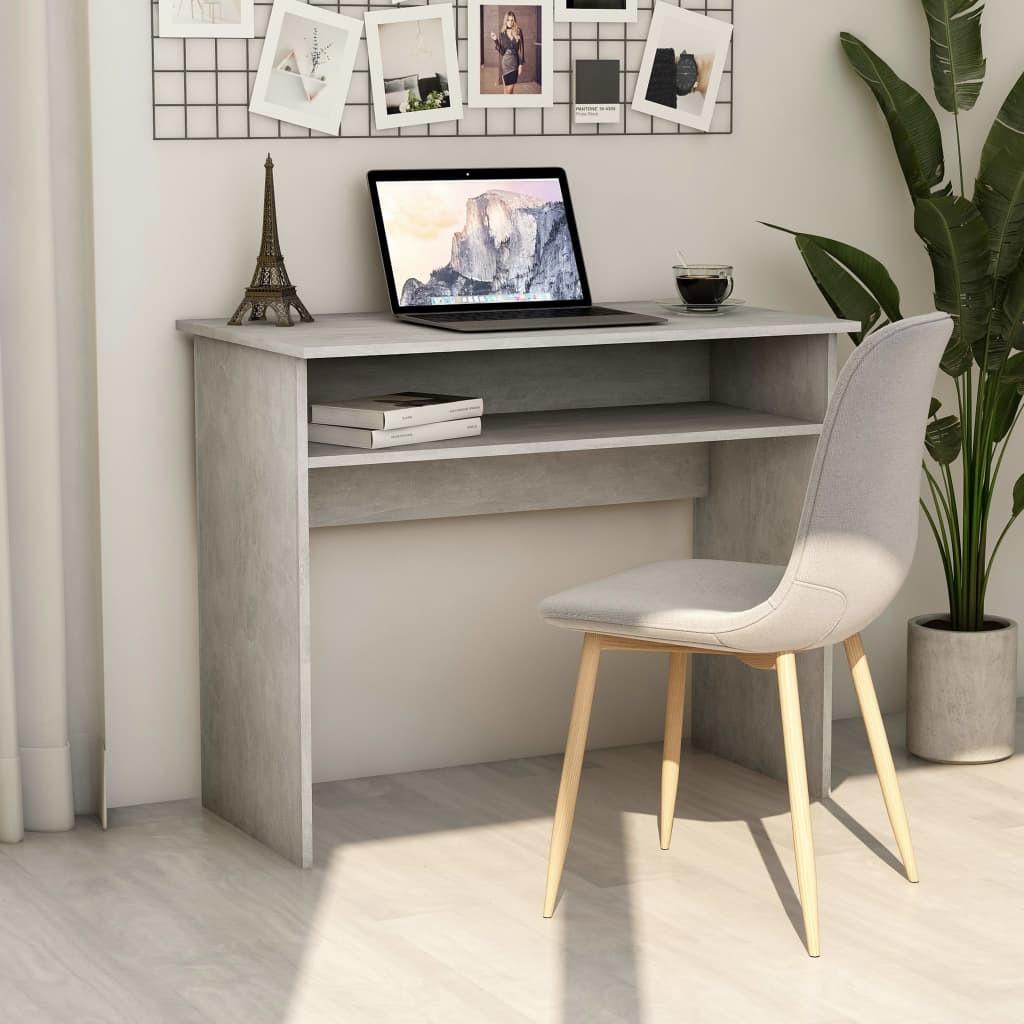 Skrivebord 90x50x74 cm konstrueret træ betongrå