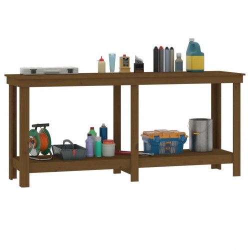 Arbejdsbord i massivt fyrretræ 180 × 50 × 80 cm - gyldenbrun