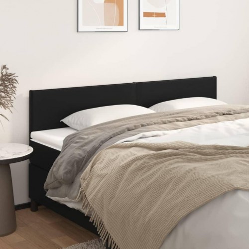 Sengegavl 160 x 5 x 78/88 cm i sort kunstlæder