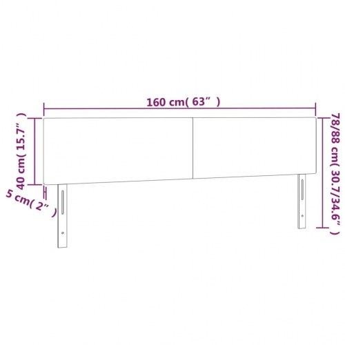 Sengegavl 160 x 5 x 78/88 cm i sort kunstlæder