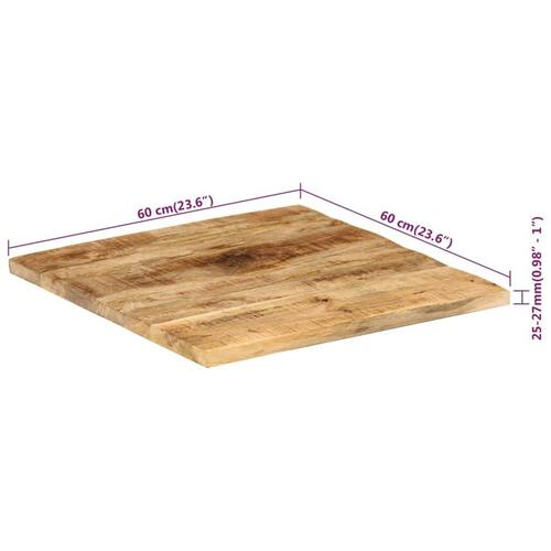 Bordplade 25-27 mm 60x60 cm massivt mangotræ