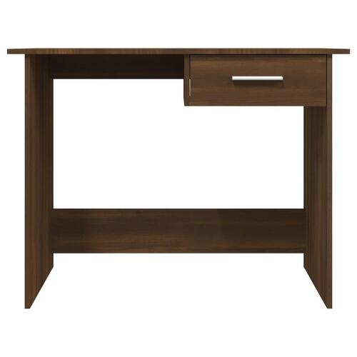 Skrivebord 100x50x76 cm konstrueret træ brun egetræsfarve
