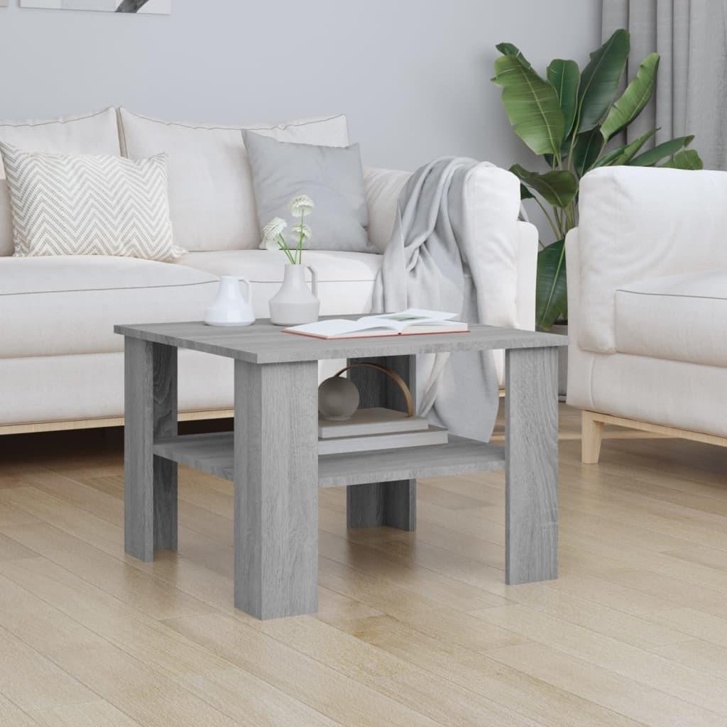 Sofabord 60x60x42 cm konstrueret træ grå sonoma-eg&#9;