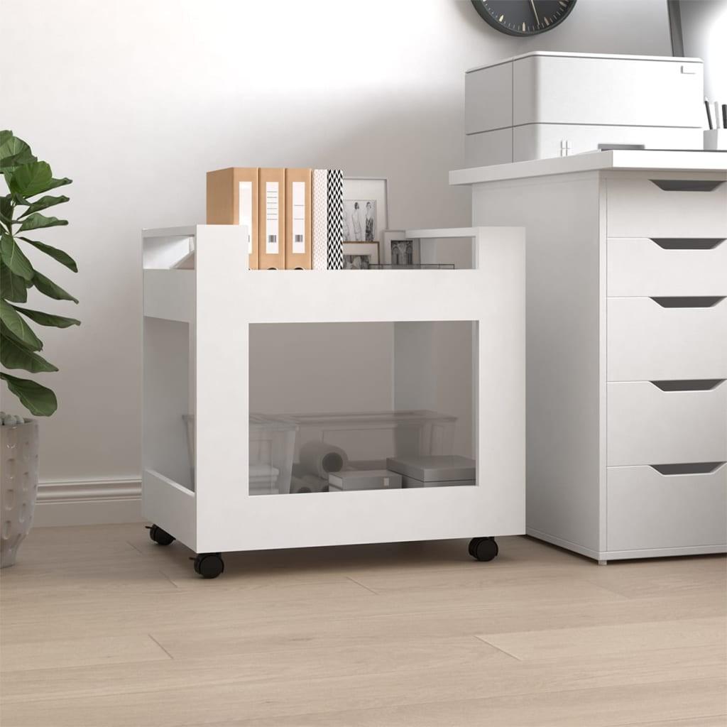 Kontorvogn 60x45x60 cm konstrueret træ hvid