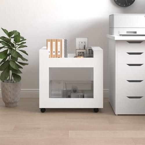 Kontorvogn 60x45x60 cm konstrueret træ hvid